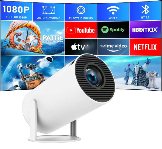 HY300pro WIFI Mobile Phone Same Screen Edition Home Living Room HD Smart 4K Home Theater Auto Focus Android Portable Projector